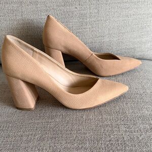 1. State Tan Textured Block Heels